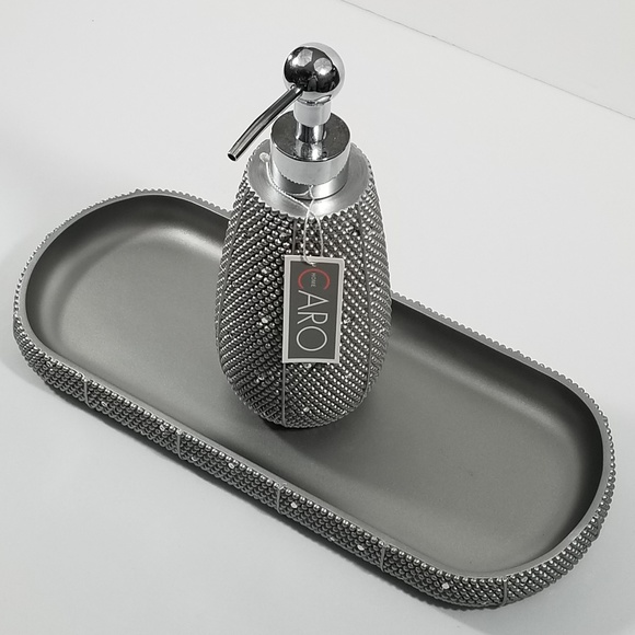 Caro Bathroom Soap Dispenser and Tray Silver NWT - Picture 7 of 7